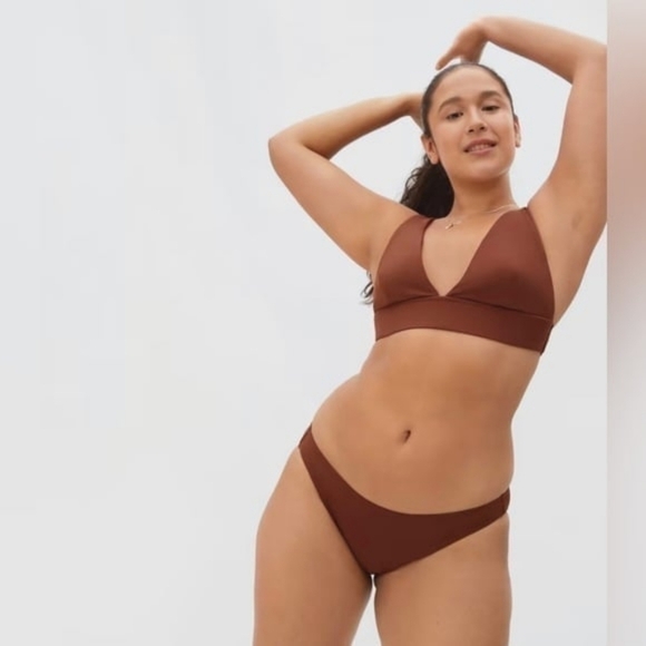EVERLANE The Bikini Bottom Brown NWT Large - Picture 1 of 8